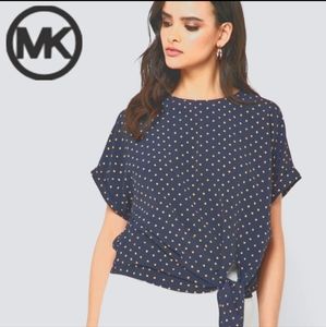 Michael Michael Kors  Paisley-print Side Georgette Tie - Sz. Small Blouse